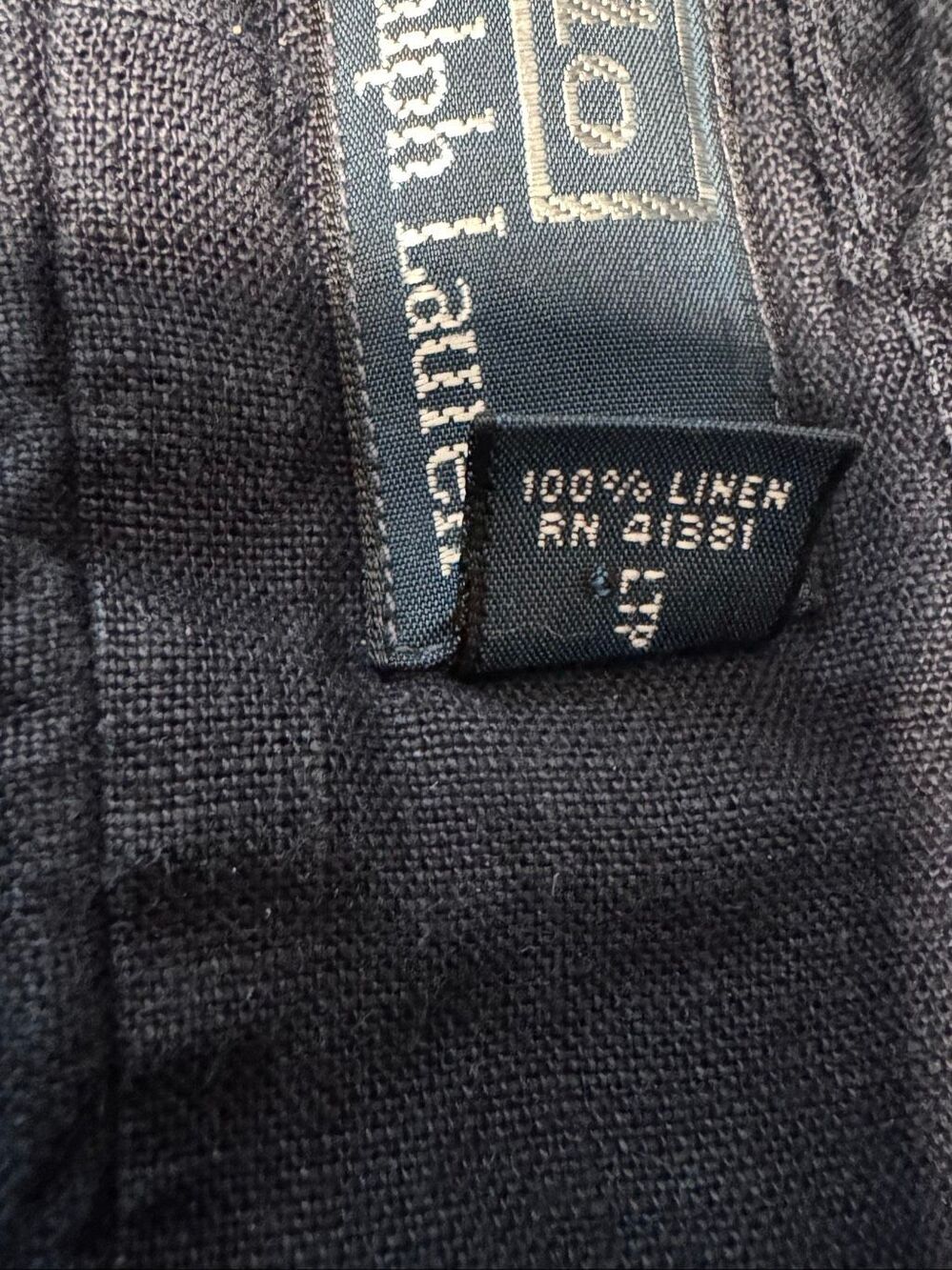 Polo Ralph Lauren Navy Linen Shirt Mens Size L - Picture 7 of 8